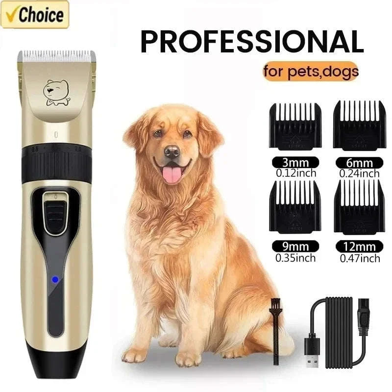 Pet Hair Clipper & Trimmer for Dogs and Cats-Gold