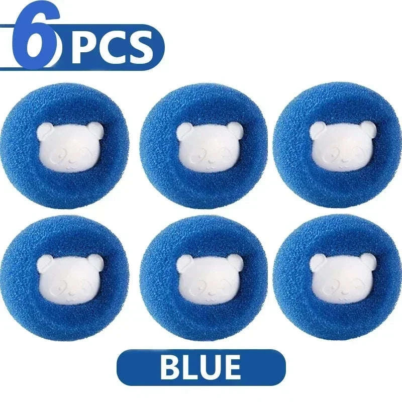 Pet Hair Collector Laundry Balls for Cleaner Laundry-Blue 6Pcs