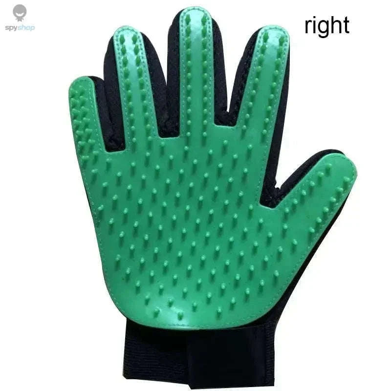 Pet Hair Glove Comb for Gentle Shedding Control-red left right