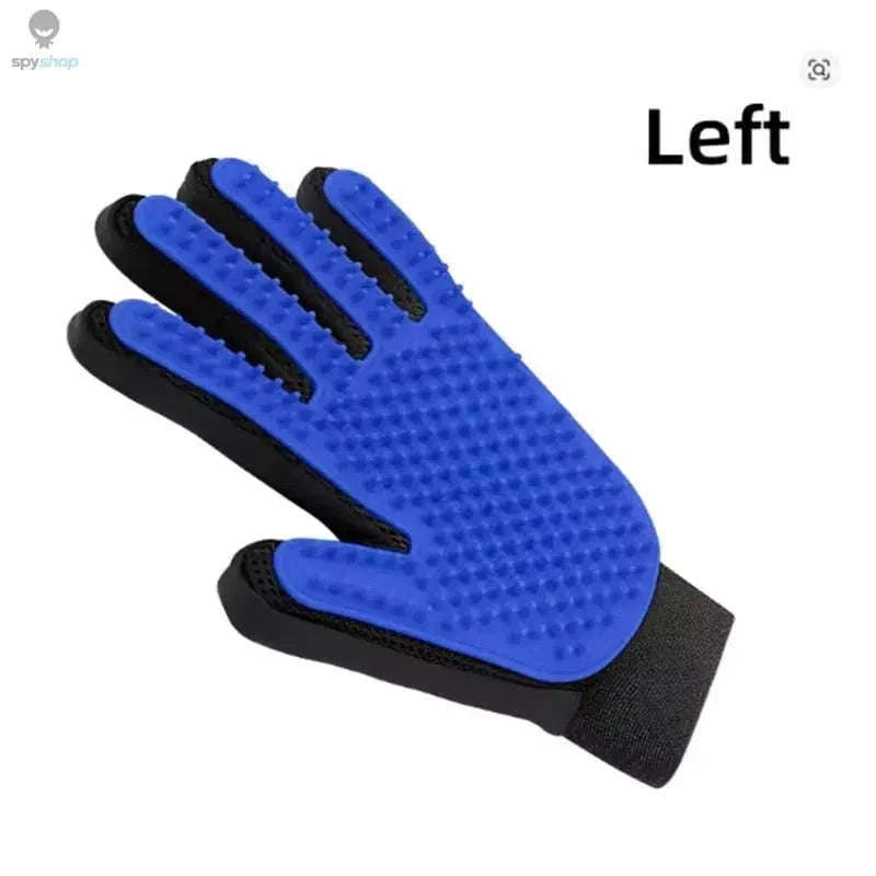 Pet Hair Glove Comb for Gentle Shedding Control-red left right