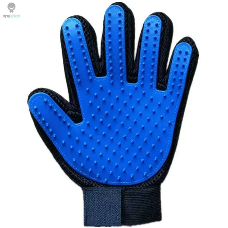 Pet Hair Glove Comb – Gentle Grooming Mitt for Easy Shedding Control-red left right