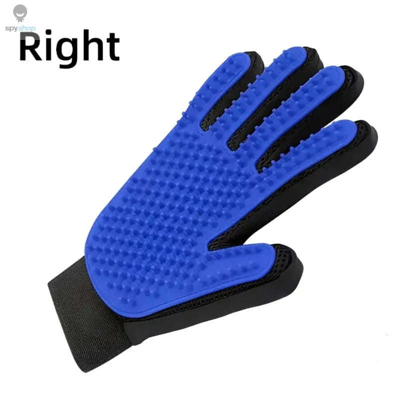 Pet Hair Glove Comb – Gentle Grooming Mitt for Easy Shedding Control-red left right