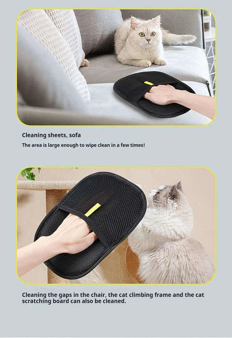 Pet Hair Removal Gloves for Cats and Dogs, Silicone Bristles-Basic