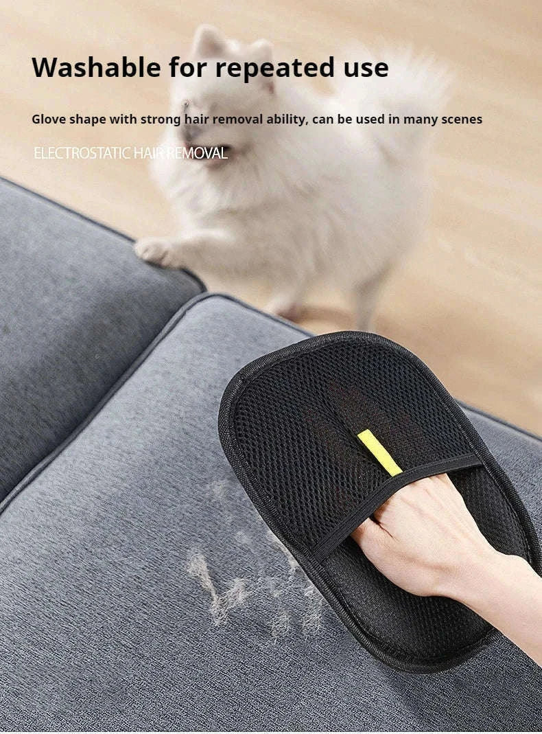 Pet Hair Removal Gloves for Cats and Dogs, Silicone Bristles-Basic