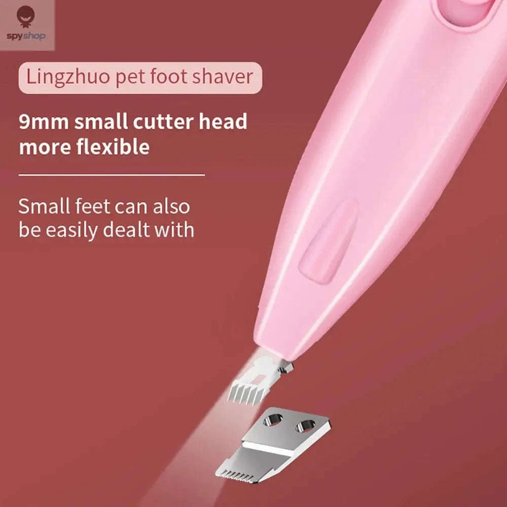 Pet Hair Trimmer – Quiet Precision Grooming with LED Light-Light Blue With LED