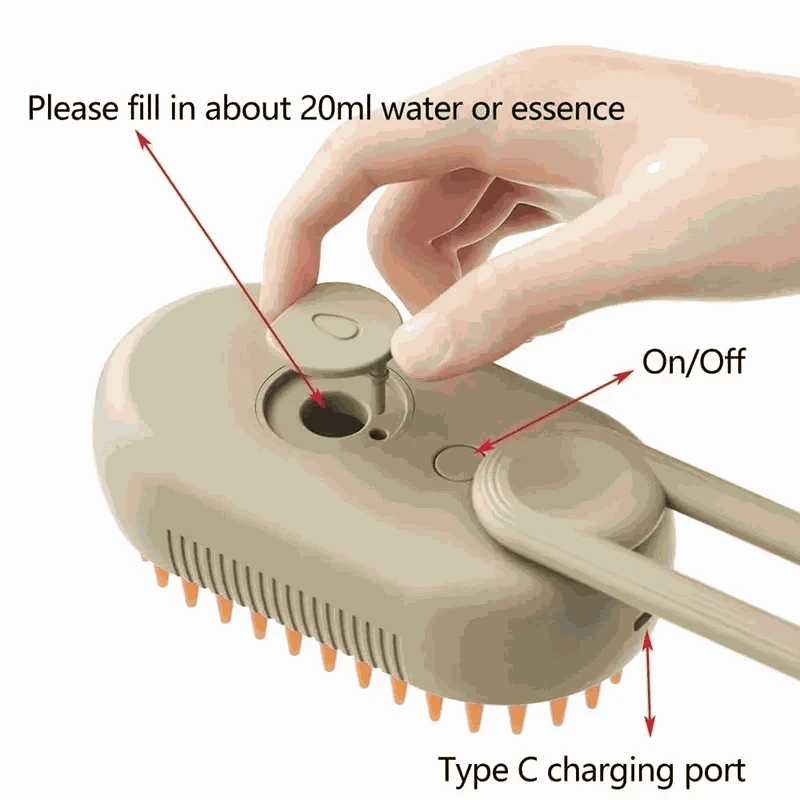 Pet Spray Hair Comb with Steam Mist Grooming Brush-Upgrade Green