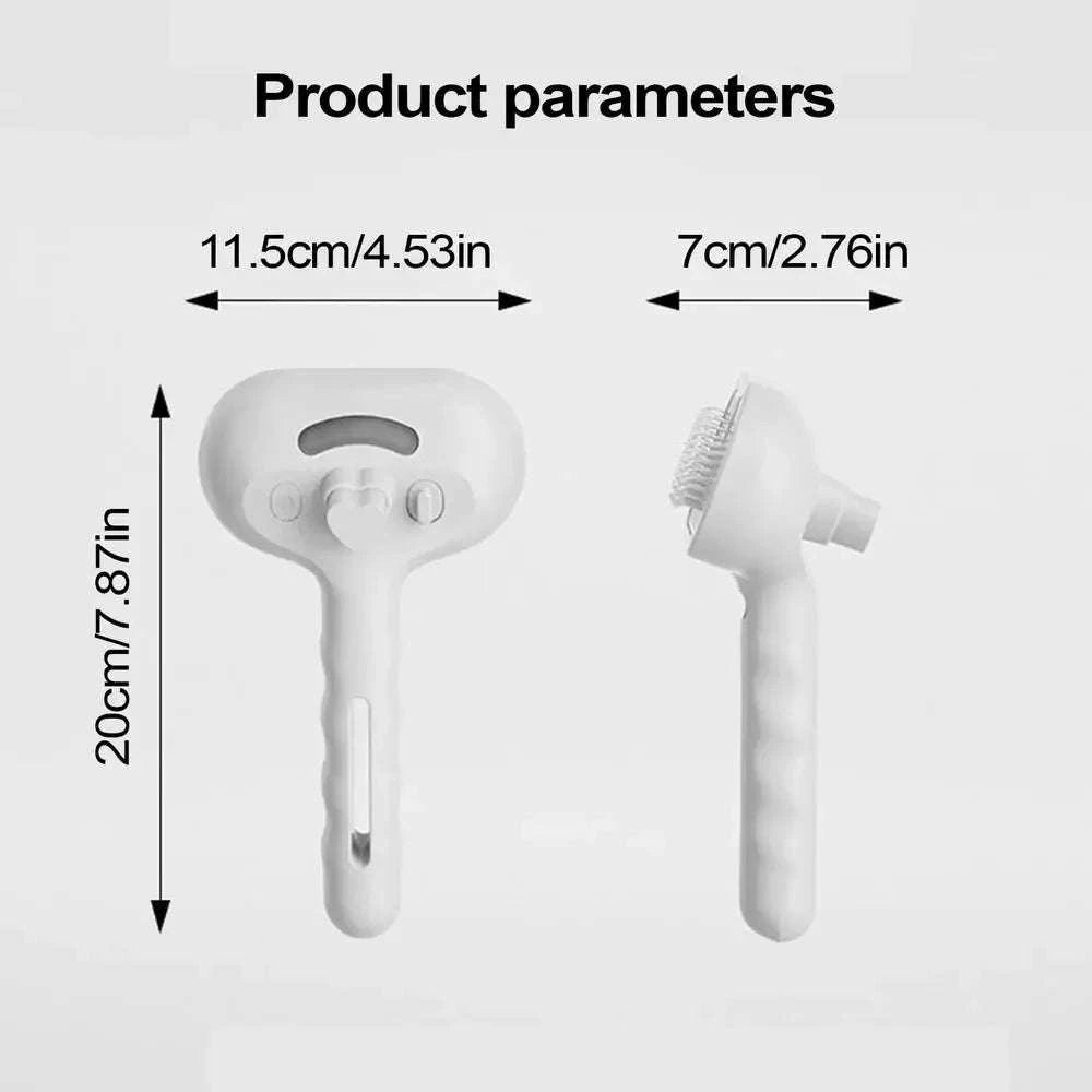 Pet Spray Hair Comb with Steam Mist Grooming Brush-White handle