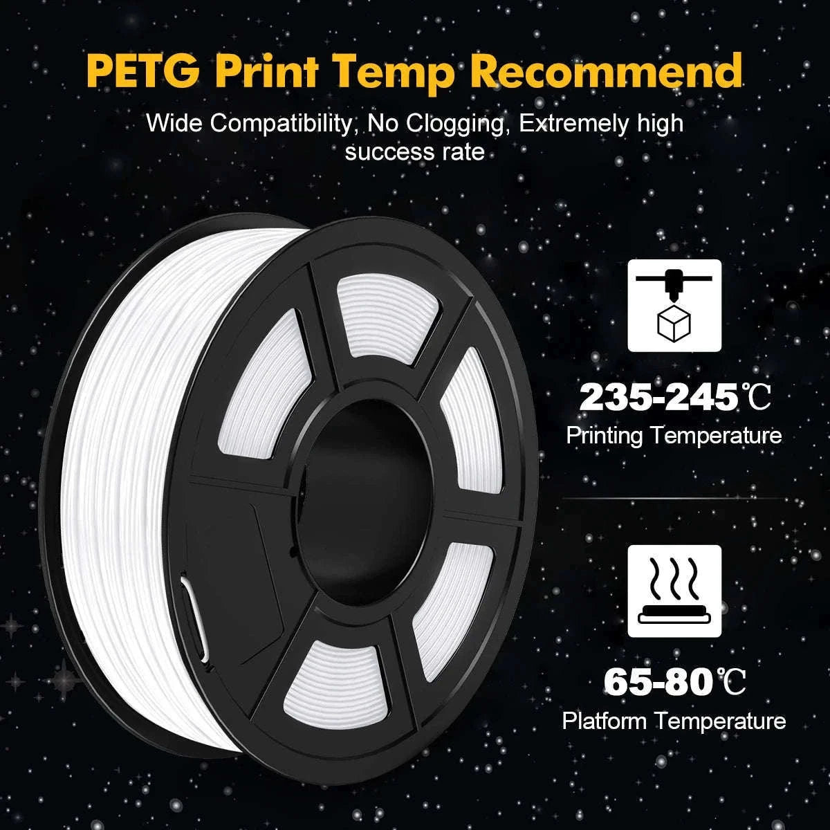 PETG 3D Printer Filament 1.75mm 3-Pack for Clear Strong Prints-PETG-WT-3KG / GERMANY