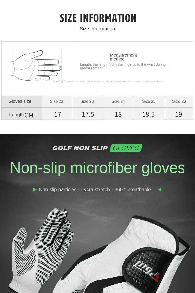 PGM Professional Golf Gloves-grey-left hand-1pcs / 23