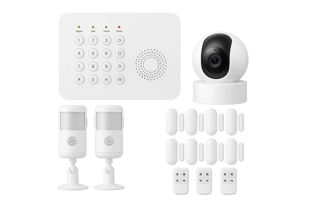 PGST 4G WiFi domácnosti s nabúraním anti-theft bezpečnostná alarm kompletný set funguje s Tuya funguje so Smart Life Smart App diaľkové ovládanie bezdrôtový senzor kombinácia záložný zdroj alarm systém byt dom villa obchod sklad Eur