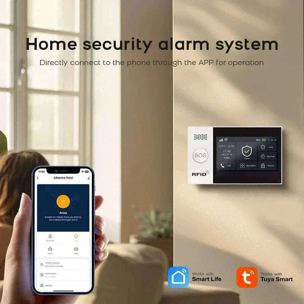 PGST WiFi 4G Tuya Smart Home Alarm System-4G WiFi Kit A / UK Plug / CHINA