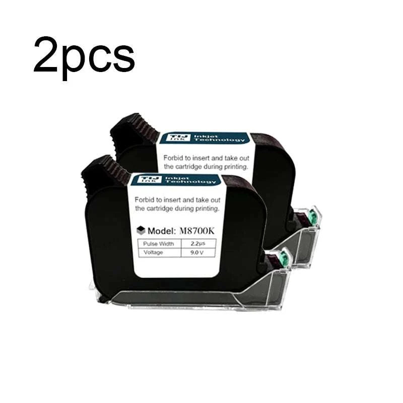 Phezer Quick-Dry Black Ink Cartridge 12.7mm for Handheld Inkjet Printers-Black-1pc