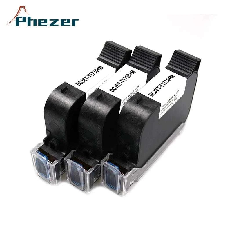 Phezer Quick-Dry Black Ink Cartridge 12.7mm for Handheld Inkjet Printers-Black-1pc