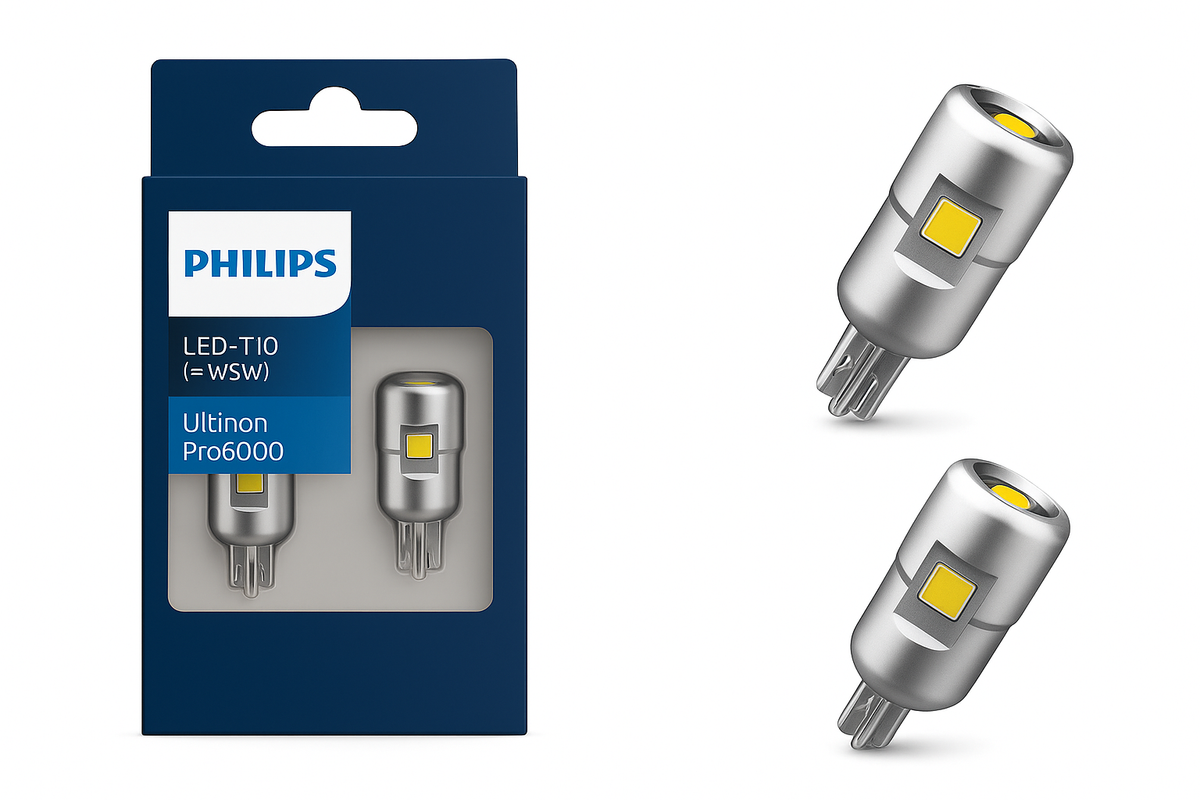 Philips LED T10 W5W 6800K 6000K 80LM Ultinon Pro6000 Blauw Wit Heldere Parkeer Verlichting Binnenplaat Kofferbaklicht