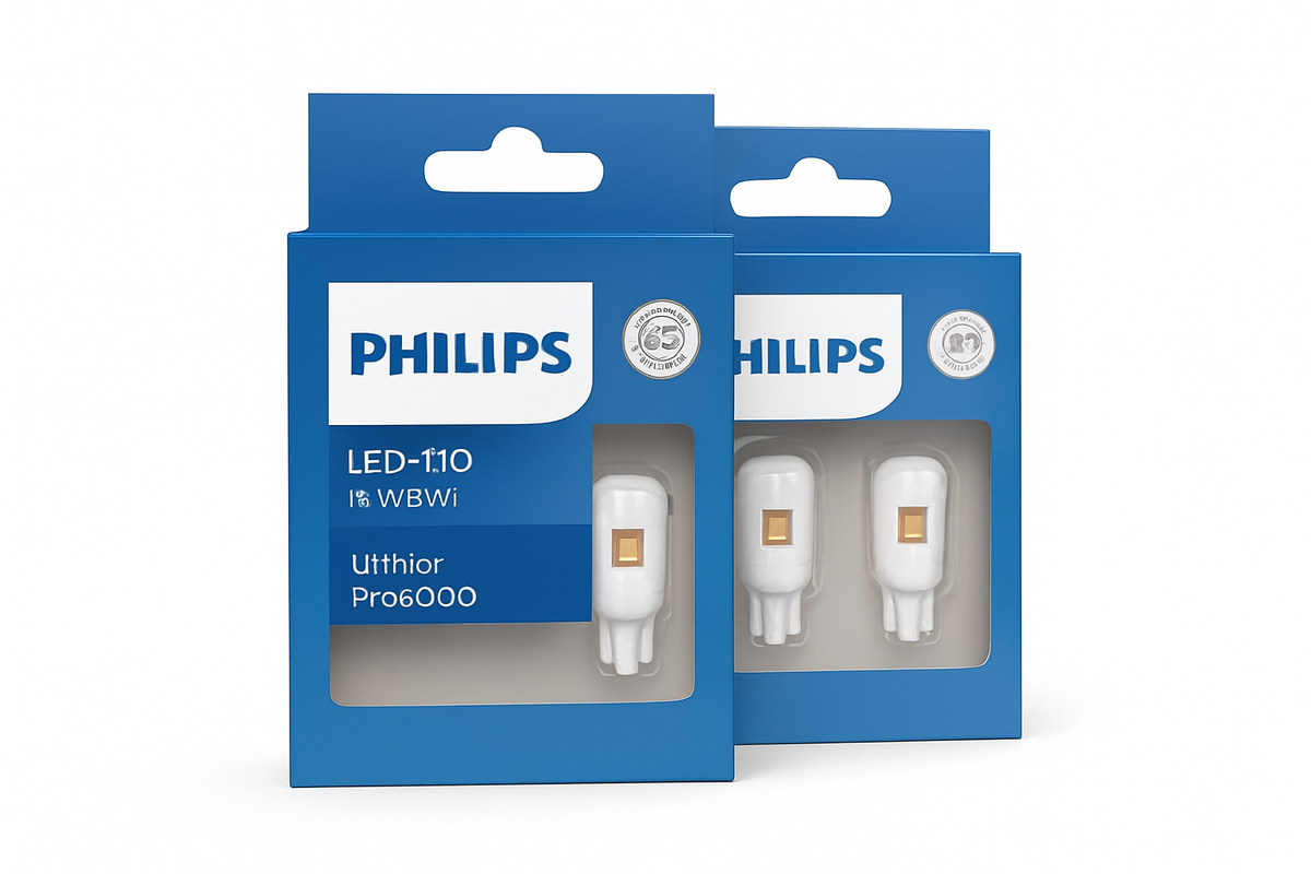 Philips LED T10 W5W Ultinon Pro6000 4000K 6000K biele jasné vnútorné svietidlá auta Signálny smer No Flash Flickering bez chýb, pár
