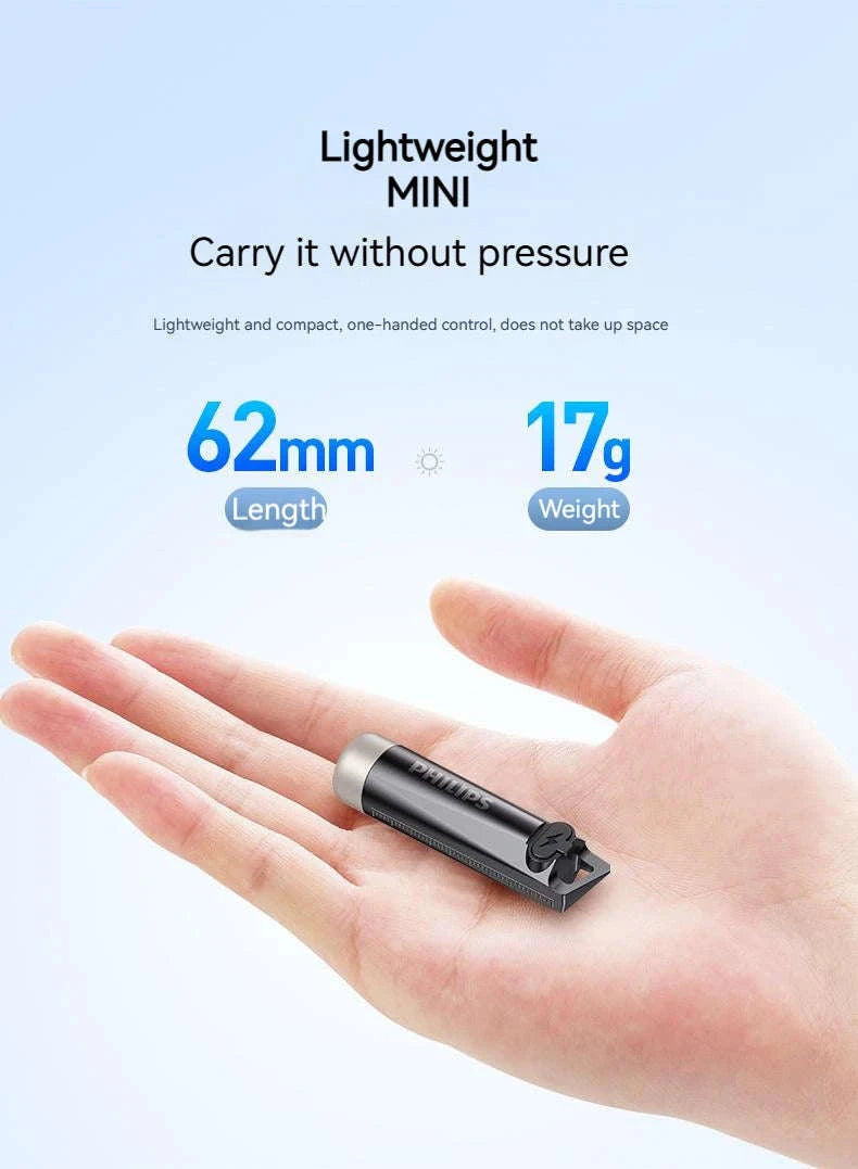 Philips SFL1121 Mini EDC Flashlight LED Rechargeable Keychain Light-SFL1121