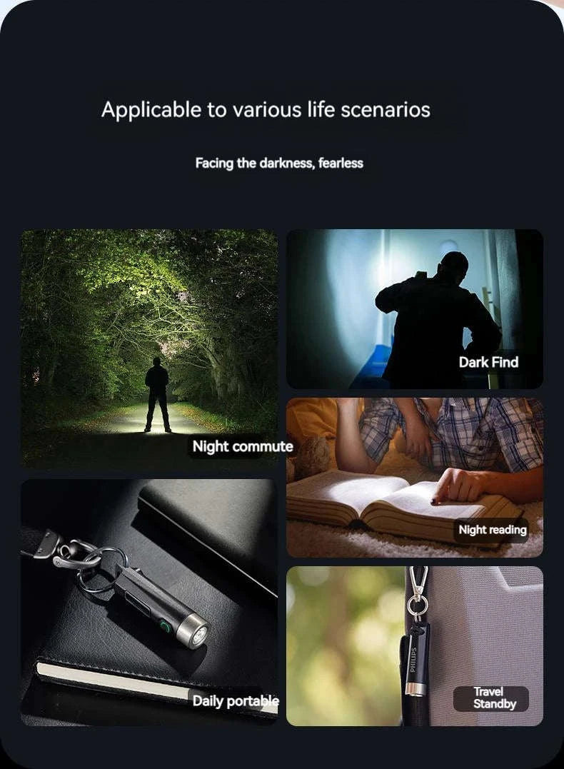 Philips SFL1121 Mini EDC Flashlight LED Rechargeable Keychain Light-SFL1121