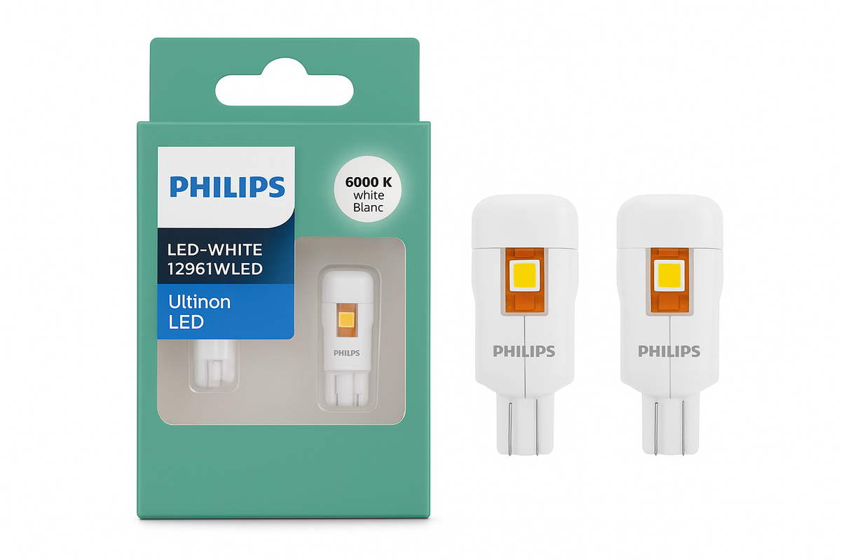 Lâmpadas LED T10 W5W 6000K Brilho Branco Pacote de 2