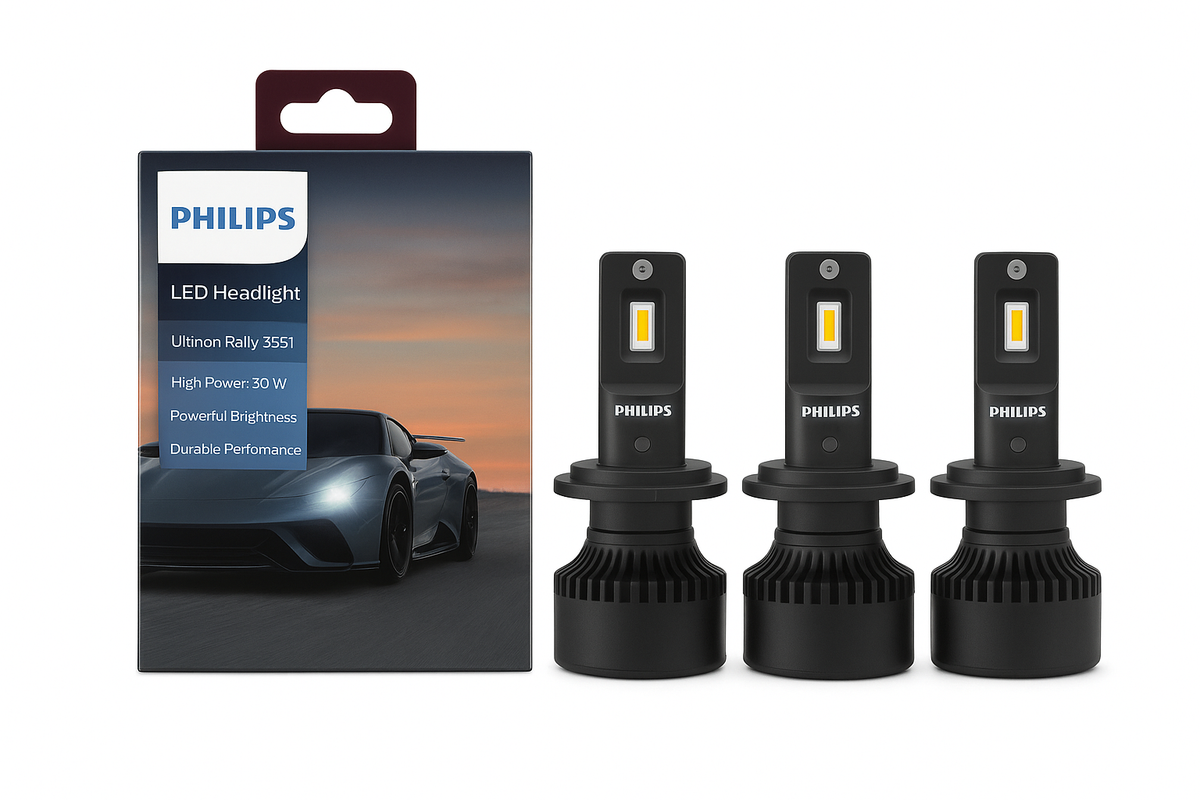 Philips Ultinon Rally 3551 LED H4 H7 H11 HB3 HB4 HIR2 Maximale Leistung 50W 4500LM Auto Scheinwerfer 6500K Weiß Maximale Leuchtkraft Watt LED Glühbirnen 2X