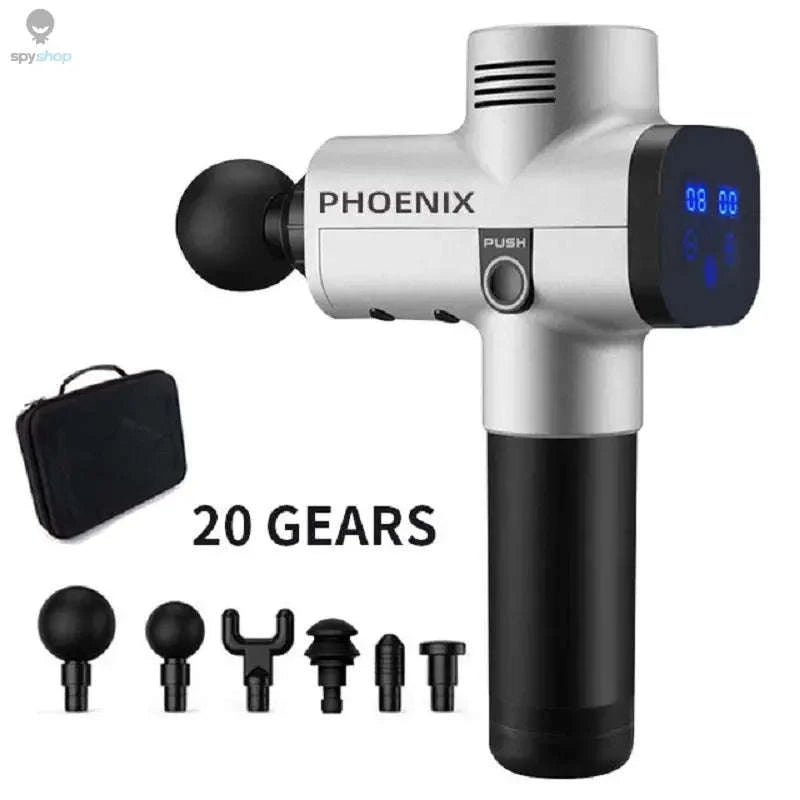 Phoenix A2 Deep Tissue Massager-LCD-6 Heads Sliver / EU Plug