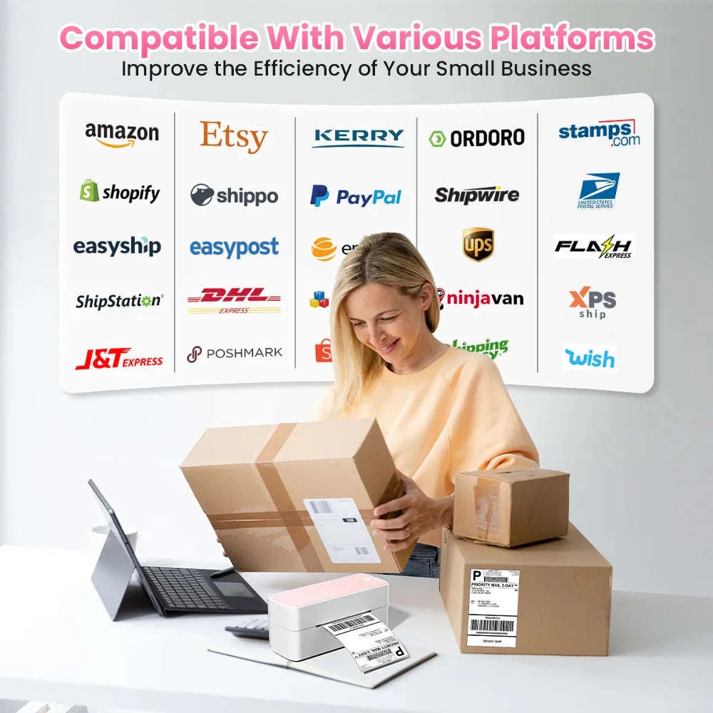 Phomemo 241 Bluetooth Thermal Label Printer for 4x6 Shipping Labels-Black 241BT / EU Plug