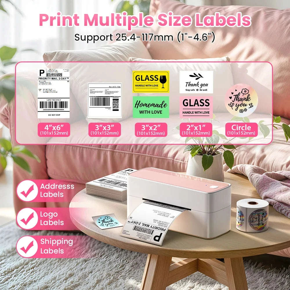 Phomemo 241 Bluetooth Thermal Label Printer for 4x6 Shipping Labels-Black 241BT / EU Plug