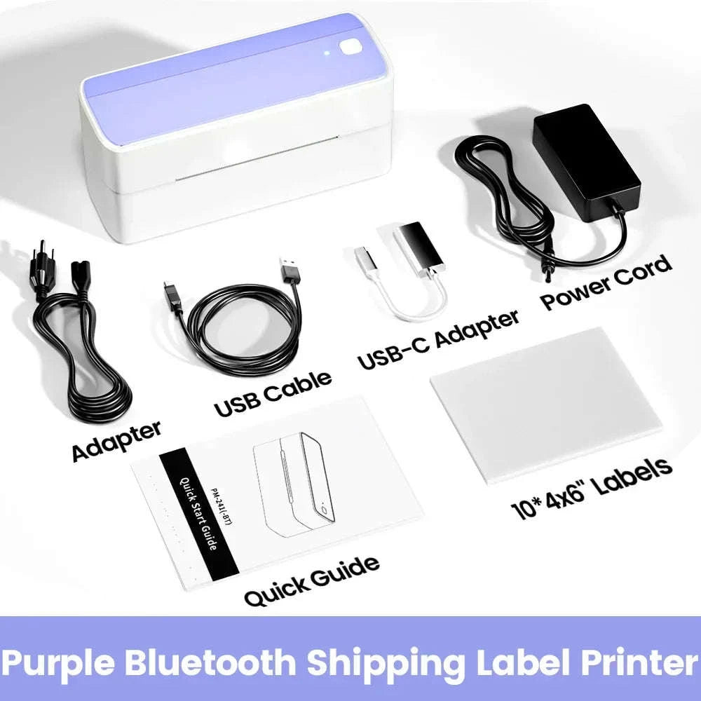 Phomemo 241 Bluetooth Thermal Label Printer for 4x6 Shipping Labels-Black 241BT / EU Plug