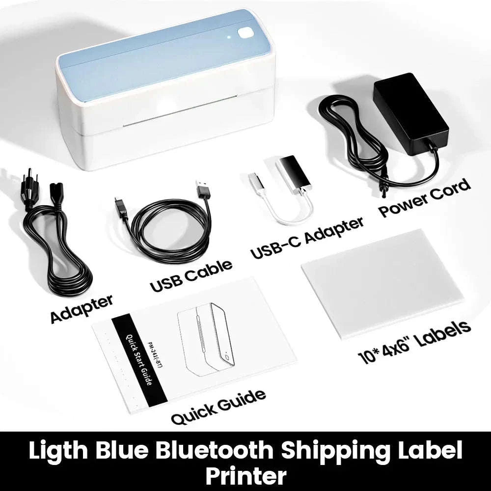 Phomemo 241 Bluetooth Thermal Label Printer for 4x6 Shipping Labels-Black 241BT / EU Plug
