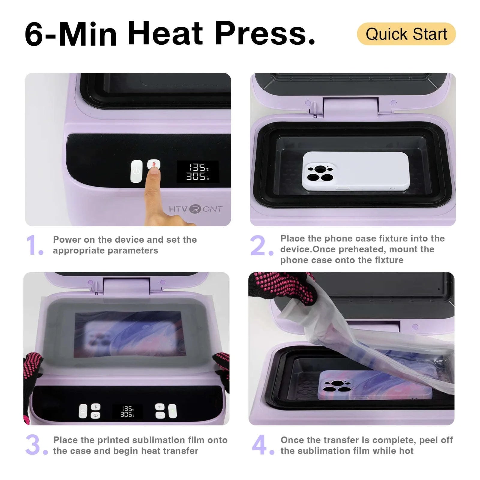 Phone Case Heat Press H17 – 3D Vacuum Transfer for iPhone & Android-White For Android / United States / US