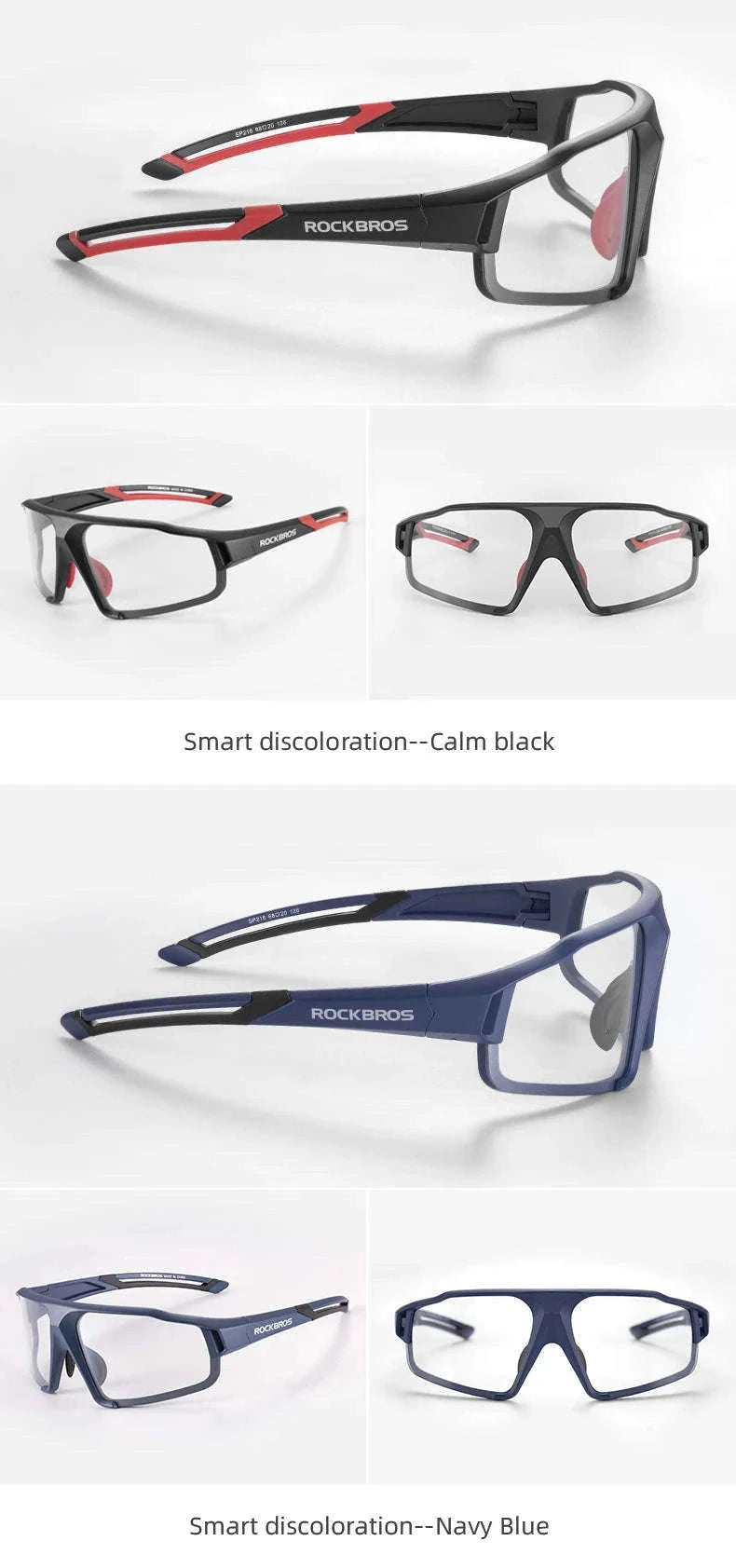 Photochromic Bike Glasses with UV400 Protection-SP216BL / Photochromic / One Size