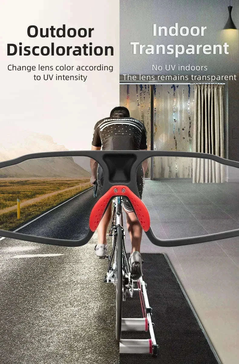 Photochromic Bike Glasses with UV400 Protection-SP216BL / Photochromic / One Size