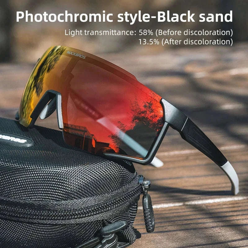 Photochromic Polarized Cycling Glasses UV400 TR90 Sports Eyewear-SP22BWB Photochromic