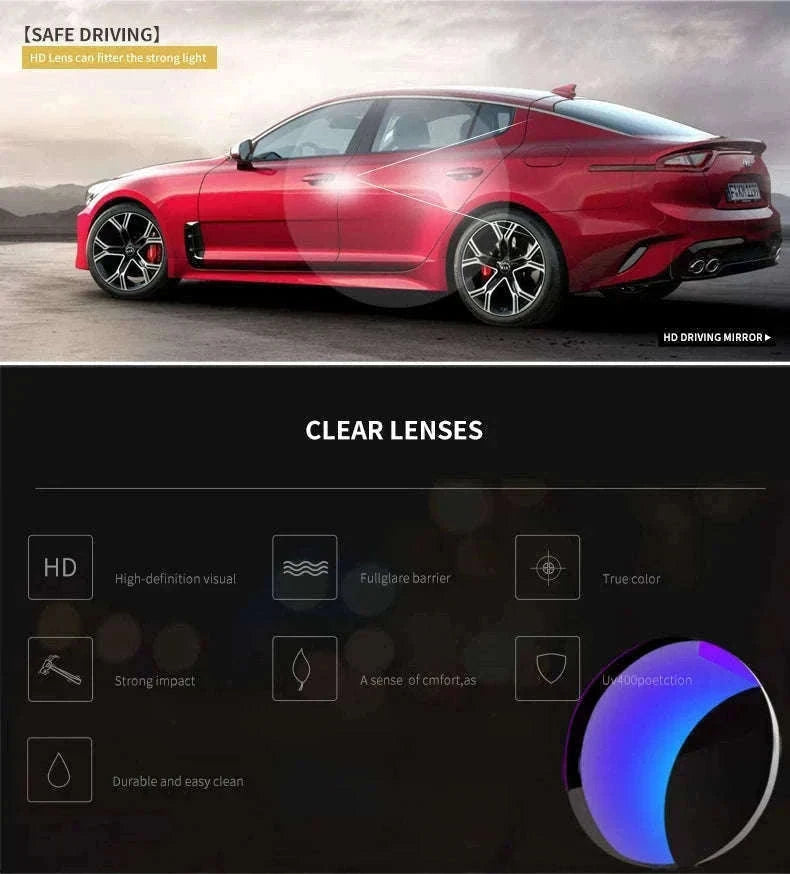 Photochromic Polarized Driving Sunglasses Anti-Glare UV Protection-Non-Photochromic C