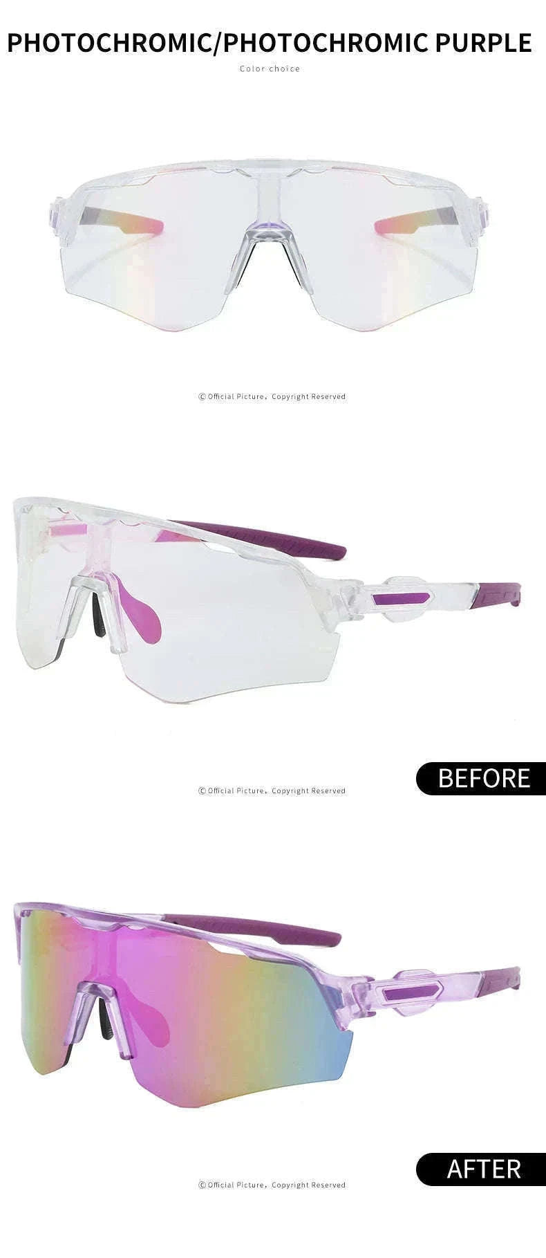 Photochromic Polarized Driving Sunglasses Anti-Glare UV Protection-Non-Photochromic C
