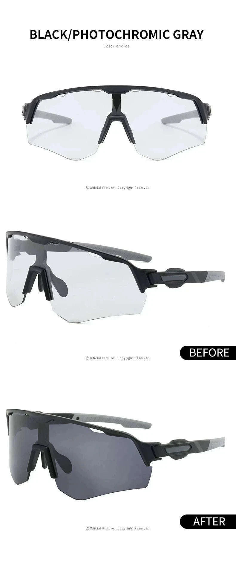 Photochromic Polarized Driving Sunglasses Anti-Glare UV Protection-Non-Photochromic C