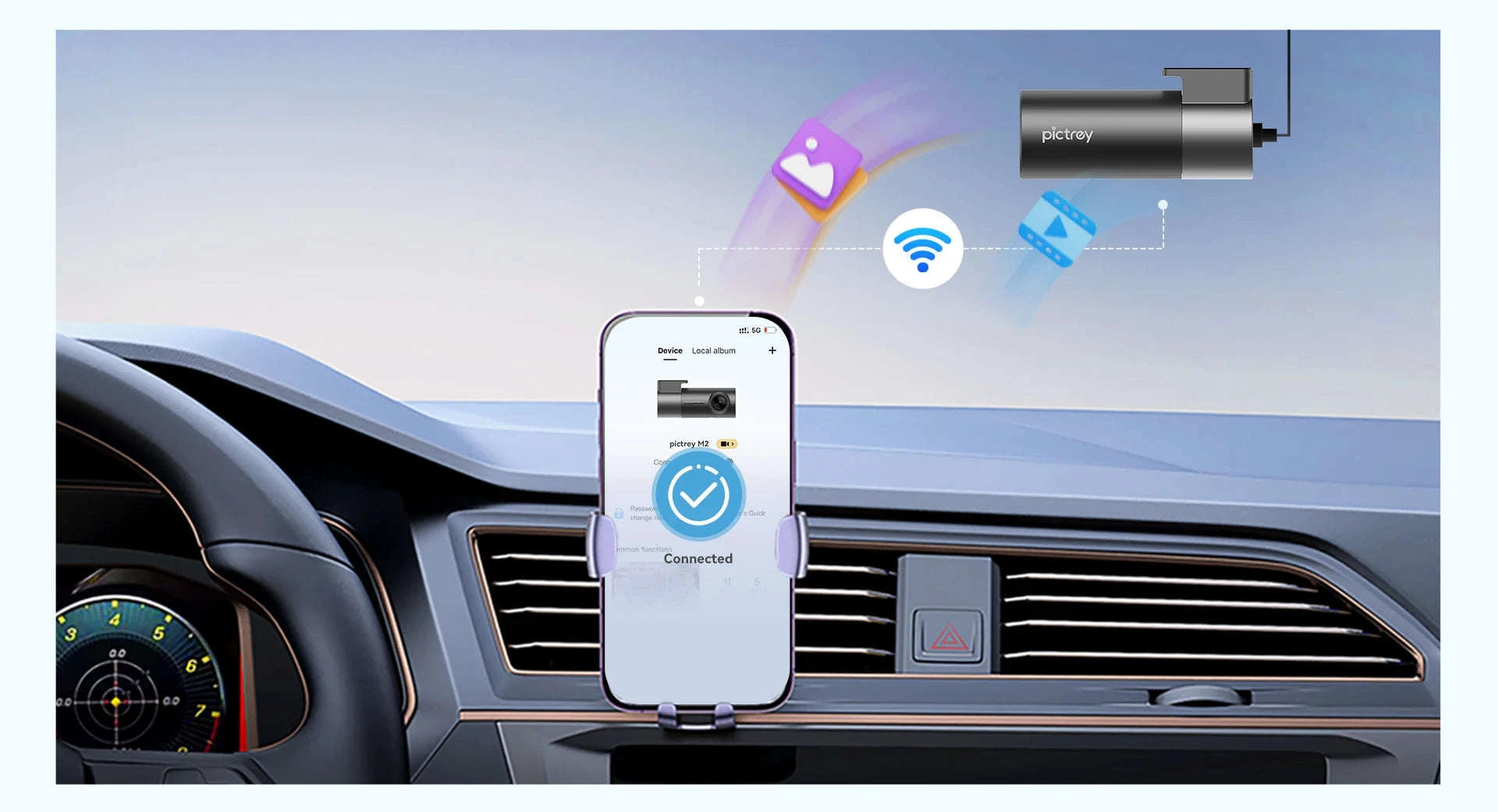 Pictrey M2 2K Dash Cam with Night Vision and Voice Control-Pictrey M2 / NO SD Card