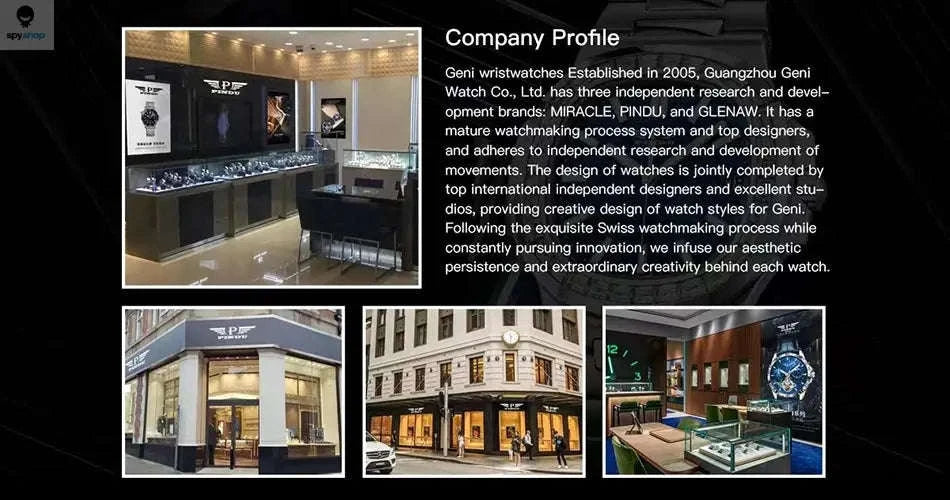 PINDU Luxury Men's Automatic Watch – Automatic Movement, Moon Phase, 5Bar Water Resistance-black