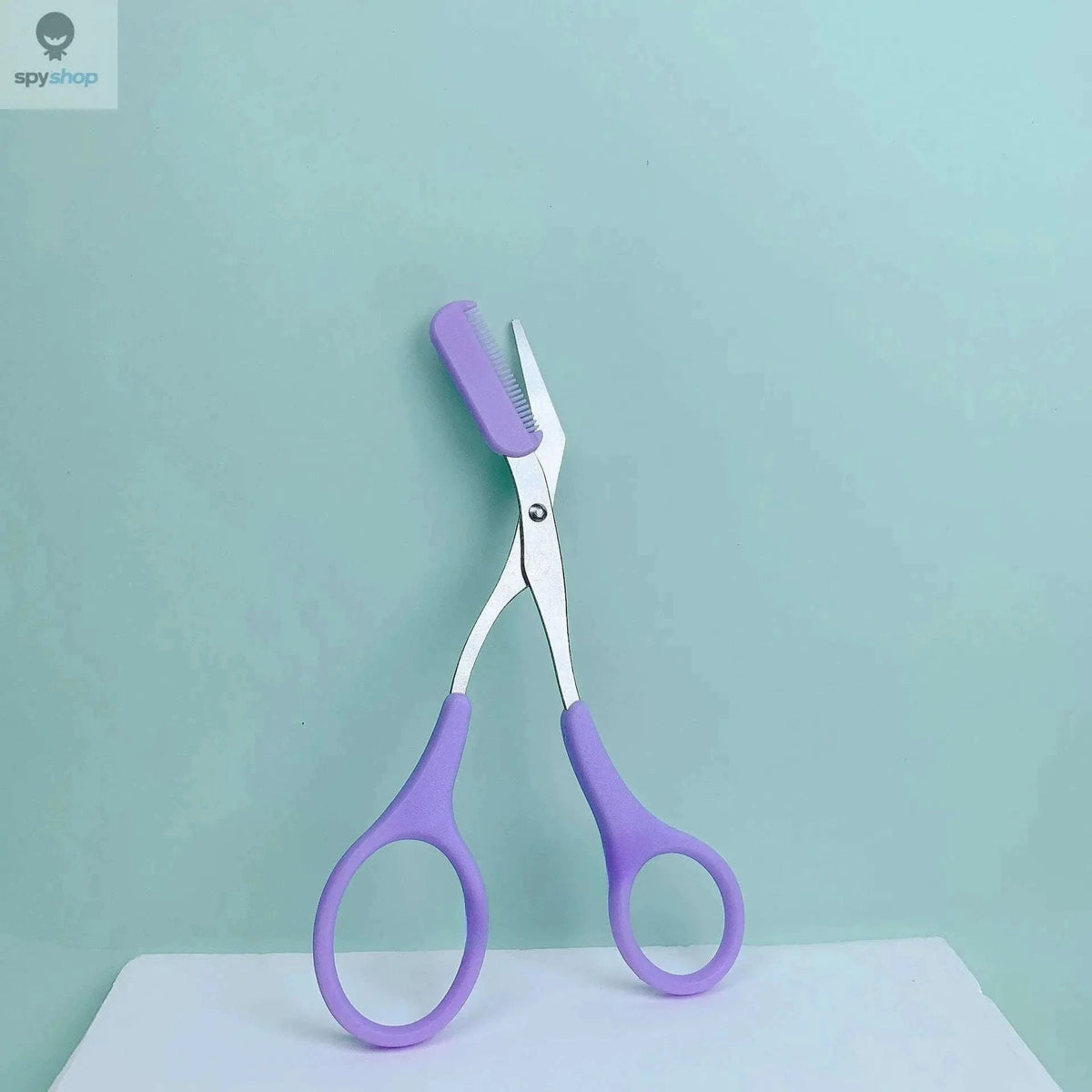 Pink Eyebrow Scissors with Built-In Comb and Control-Pink