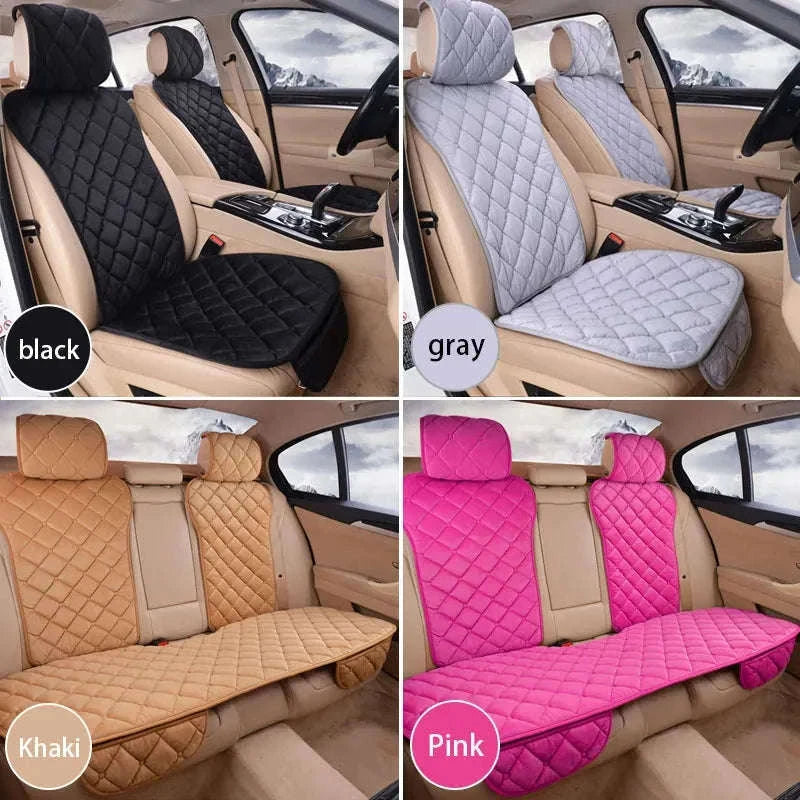 Pink Plush Car Seat Cover-Front Light Pink 2pc