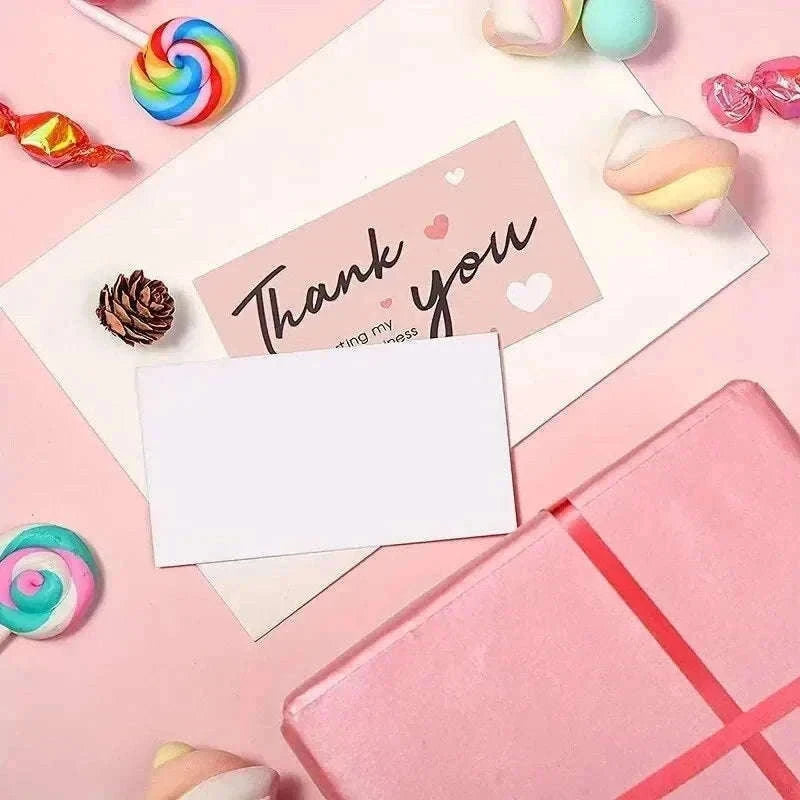Pink Thank You Cards for Memorable Packaging and Gratitude-50PCs
