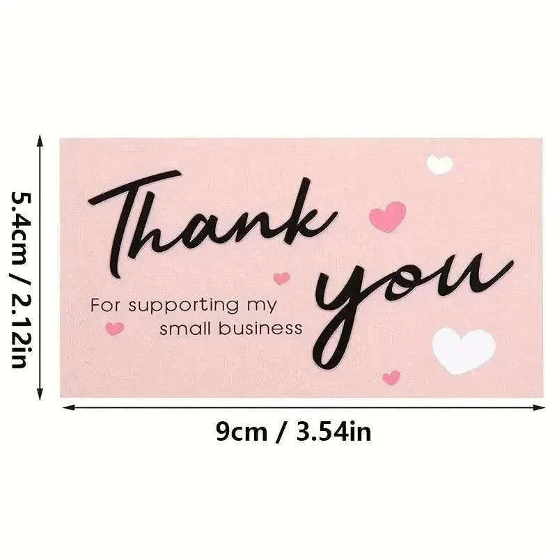 Pink Thank You Cards for Memorable Packaging and Gratitude-50PCs