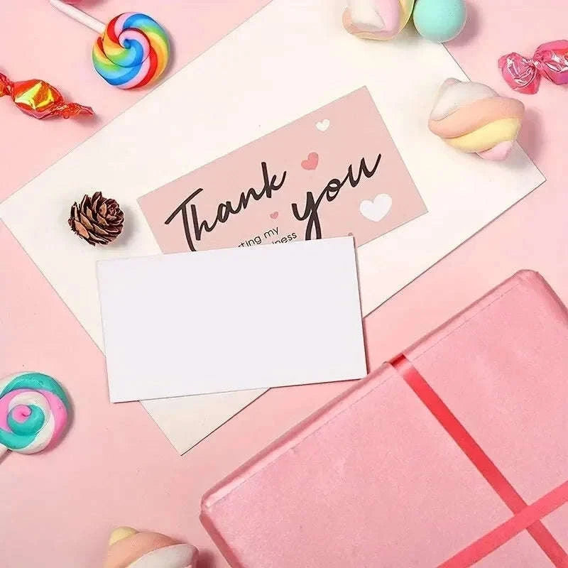 Pink Thank You Cards – Gorgeous Business Appreciation Notes-50PCs