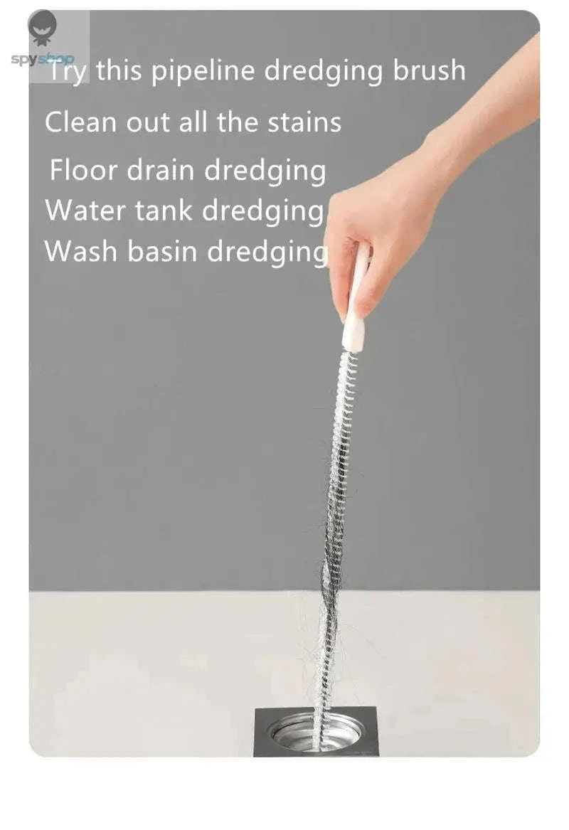 Pipe Dredging Brush for Fast, Chemical-Free Drain Cleaning-White