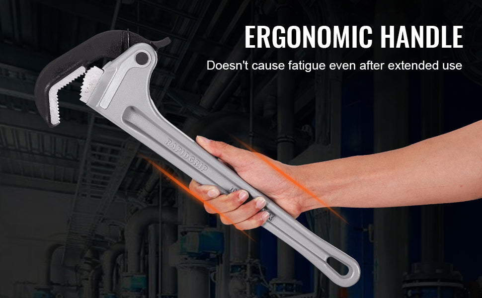 18" Aluminum Pipe Wrench with Automatic Jaw Adjustment