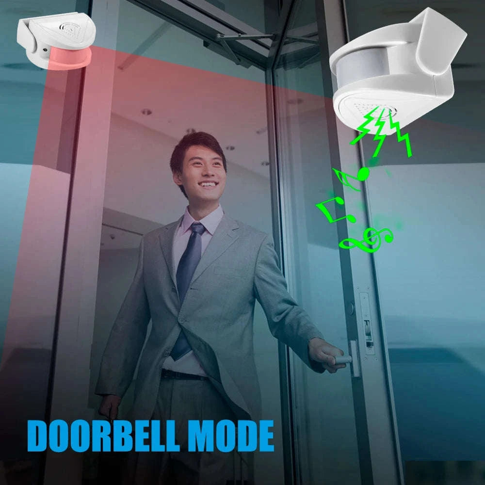 PIR Motion Sensor Doorbell Chime Alarm with 32 Sounds-1pc / United States