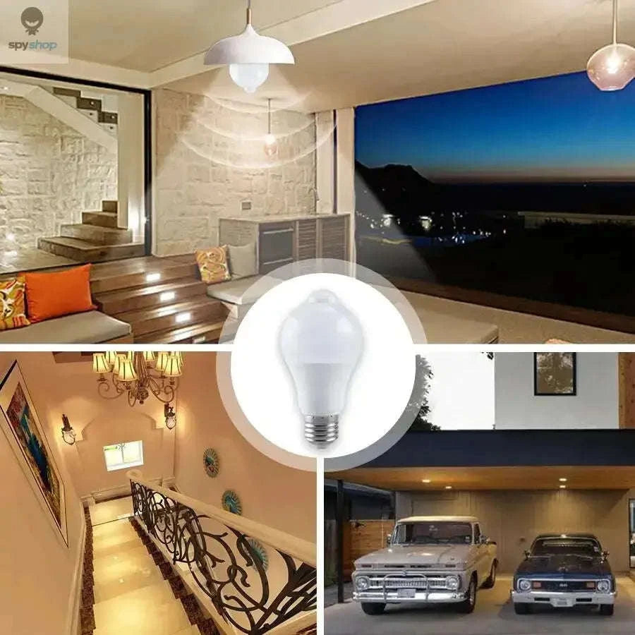 PIR Motion Sensor LED Bulb 12W E27 Smart Light-white