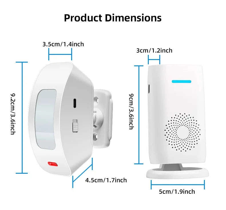 PIR Motion Sensor Welcome Chime Alarm for Shop and Home-Split-type Version