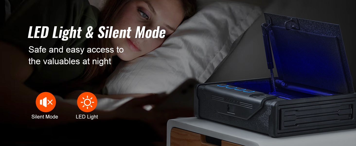 VEVOR Q235 Steel Pistol Safe with Biometric Quick Access