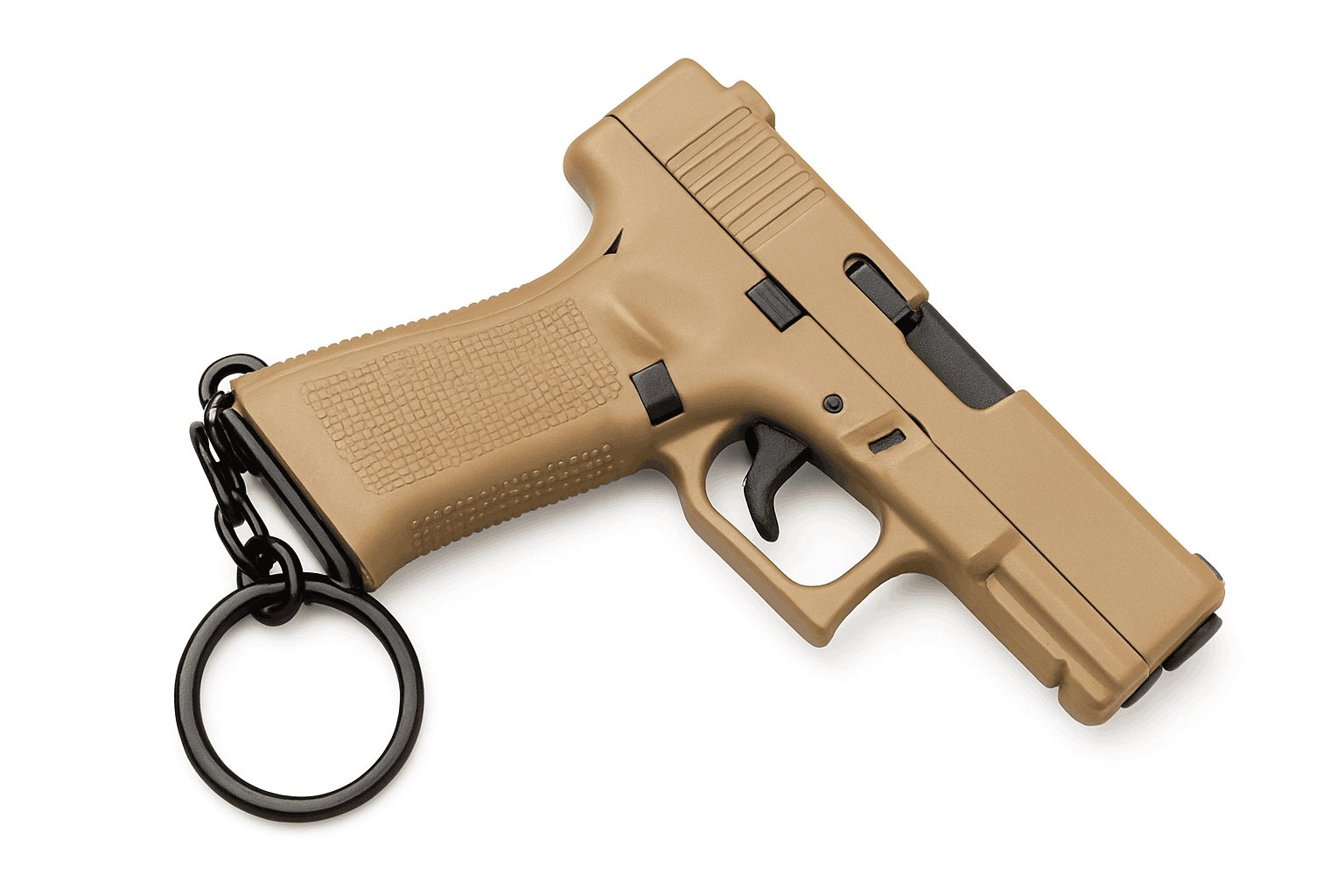 Pistol Shaped Keychain Charm with Removable Magazine-Pink