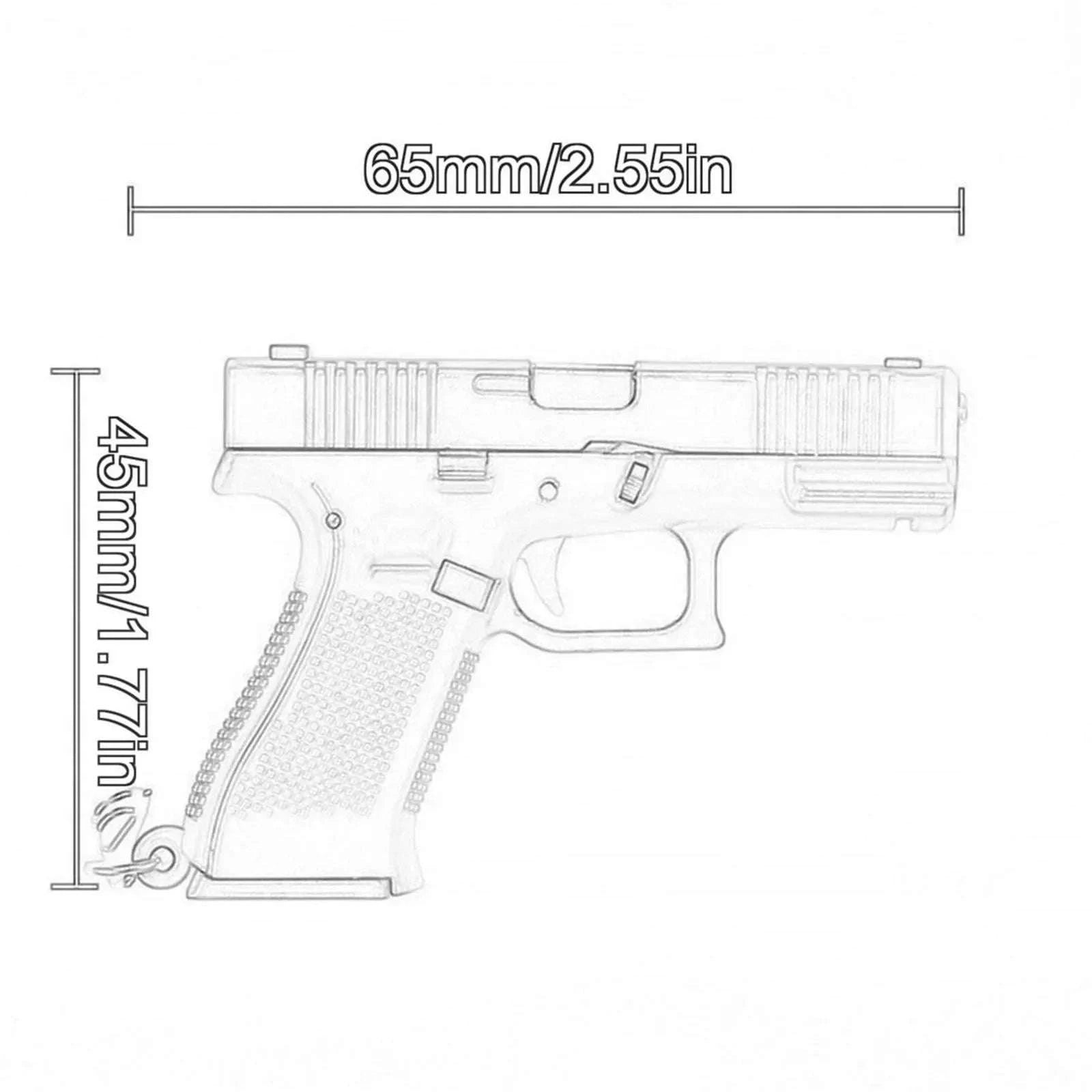 Pistol Shaped Keychain Charm with Removable Magazine-Pink